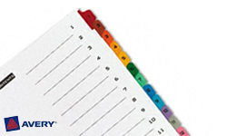 Avery Pre-Printed Dividers with 1-12 Tabs