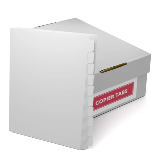 White Straight Collated 1/10th Cut 90lb Plain Paper Copier Tabs (B9010RC) - $135.09 Image 1