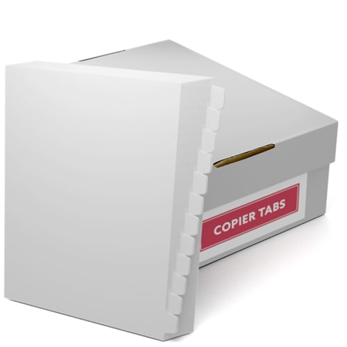 White Double Reverse 1/12th Cut 90lb Plain Paper Copier Tabs (B9012DR) - $135.09 Image 1