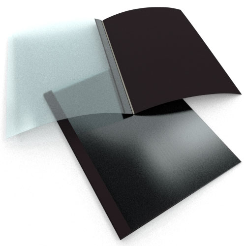 1/2" Black Linen Thermal Binding Utility Covers - 60pk (BI120BK), Binding Supplies Image 1