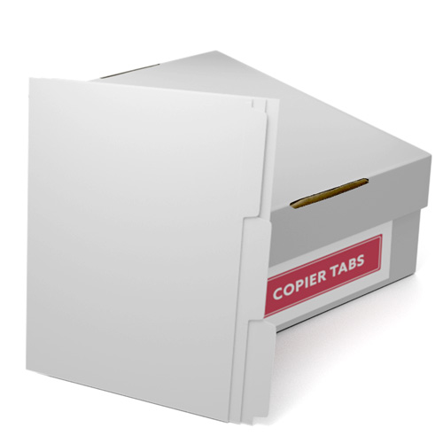 White Straight Collated 1/3rd Cut 110lb Plain Paper Copier Tabs (B1103RC) - $176.19 Image 1