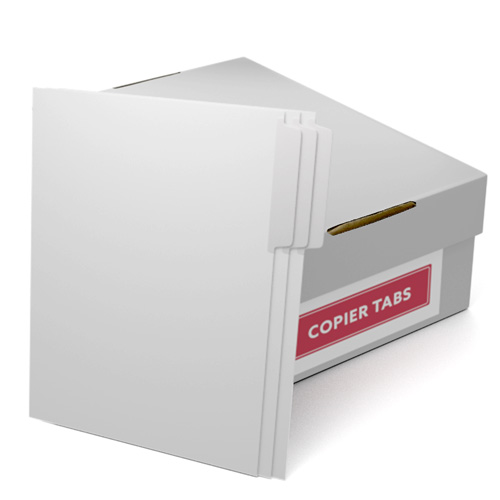 White Uncollated 1/3rd Cut 110lb Mylar Coated Copier Tabs - All Pos (XT1103UN) - $213.09 Image 1