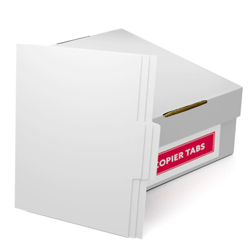 White Uncollated 1/3rd Cut 110lb Plain Paper Copier Tabs - Pos 2 (B1103POS2) - $213.09 Image 1
