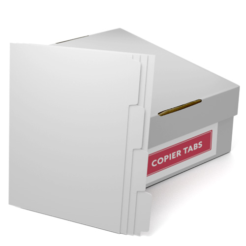 White Straight Collated 1/4th Cut 110lb Plain Paper Copier Tabs (B1104RC) - $176.19 Image 1
