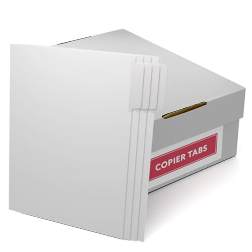 White Uncollated 1/4th Cut 110lb Mylar Coated Copier Tabs - Pos 1 (XT1104POS1) - $213.09 Image 1