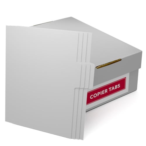 White Uncollated 1/4th Cut 110lb Plain Paper Copier Tabs - Pos 2 (B1104POS2) - $176.19 Image 1