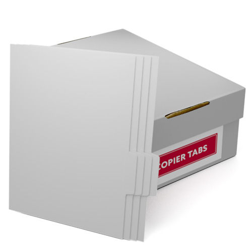 White Uncollated 1/4th Cut 110lb Plain Paper Copier Tabs - Pos 3 (B1104POS3) - $176.19 Image 1