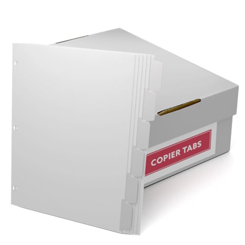 White Reverse Collated 1/6th Cut 90lb Mylar Coated Copier Tabs with 3 Holes (XT6SR3HP) - $160.19 Image 1