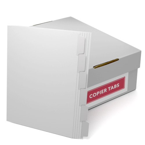 White Straight Collated 1/6th Cut 110lb Mylar Coated Copier Tabs (XT1106RC) - $213.09 Image 1