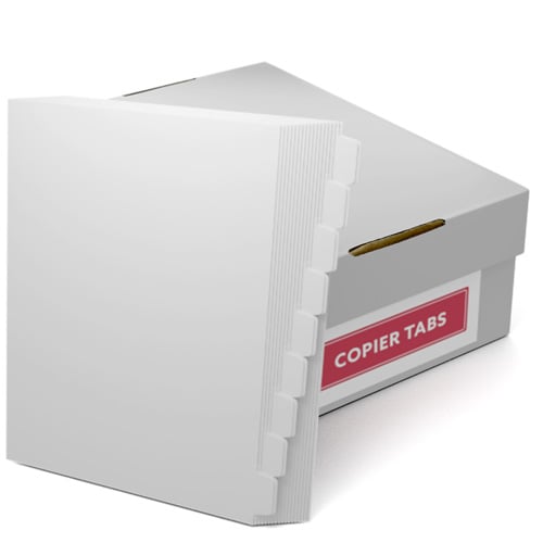 White Double Reverse 1/9th Cut 90lb Plain Paper Copier Tabs (B909DR) - $135.09 Image 1