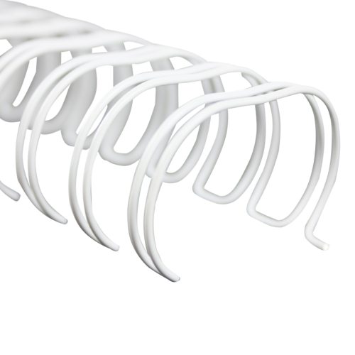 1" White Spiral-O 19 Loop Wire Binding Combs - 100pk (12N100WHITE) Image 1