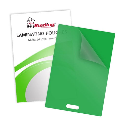 Green Laminating Pouches with Slot