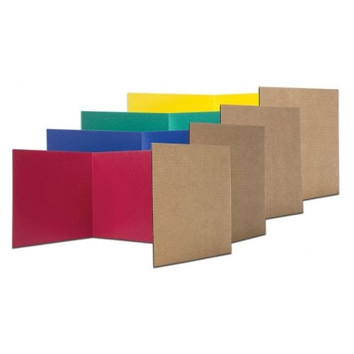 Flipside 12" x 48" Assorted Colored Corrugated Board Study Carrels - 24pk (FS-60045)