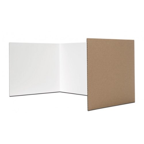 Flipside 12" x 48" White Corrugated Board Study Carrels - 24pk (FS-60005)