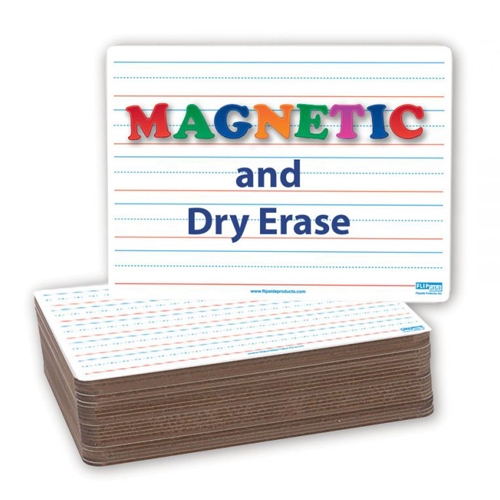 Flipside 9" x 12" Red and Blue Lined/Plain Two-Sided Magnetic Dry-Erase Lap Boards - 24pk (FS-12076) Image 1