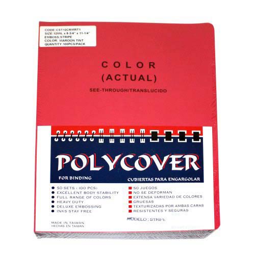 12mil Stripe Transparent Maroon Poly Covers (MYSTC12MR) - $43.99 Image 1