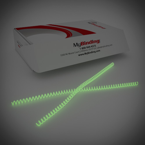 12mm Glow in the Dark 4:1 Pitch Spiral Binding Coil - 100pk (P4GID1212) - $44.39 Image 1