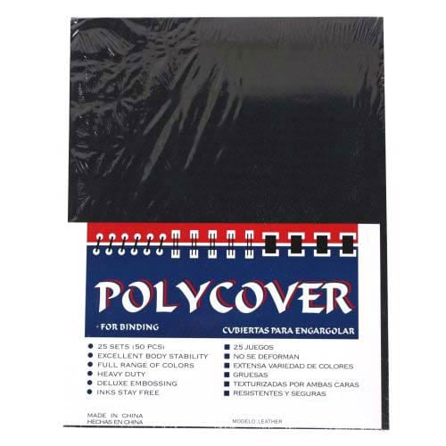 16mil Black Leather Grain Poly 8.5" x 14" Covers (50pk) (AKCLT16BK85X14), Covers Image 1