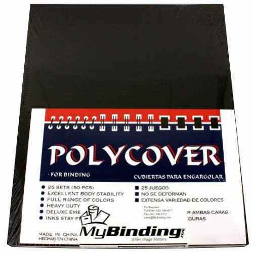 16mil Black Leather Grain Poly 9" x 11" Covers (50pk) (CLT16CSBK1INDX) Image 1