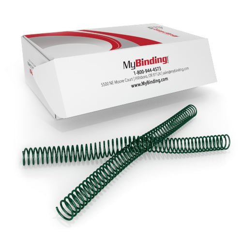 19mm Forest Green 4:1 Pitch Spiral Binding Coil - 100pk (P115-19-12), MyBinding brand Image 1