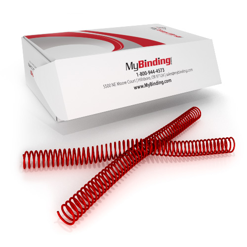 19mm Ruby Red 4:1 Pitch Spiral Binding Coil - 100pk (P111-19-12), MyBinding brand Image 1