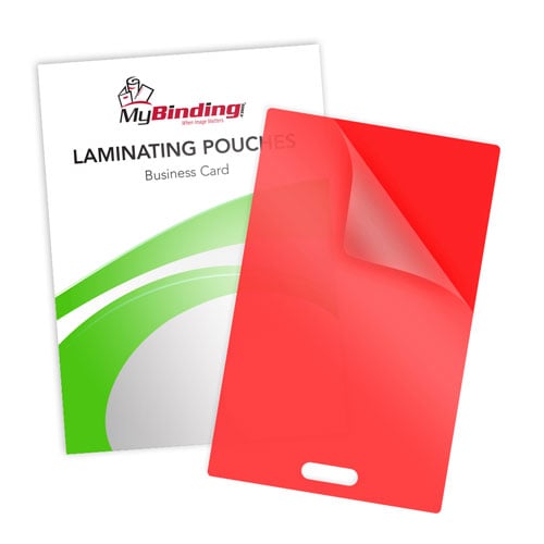 Red 10mil Business Card Pouches with Short Side Slot (SSLLKLP10BUSRD) Image 1