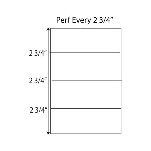 Performance Office Papers White 20lb Horizontal 8.5" x 11" Perforated Paper Every 2 3/4" (POP81093) Image 1