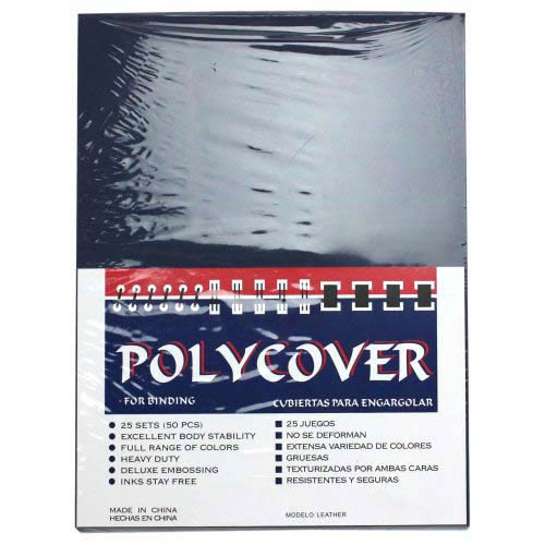 20mil Navy Leather Grain Poly 8.5" x 11" Covers (50pk) (AKCLT20CSNV01), Binding Covers Image 1
