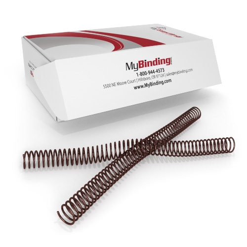 22mm Medium Brown 4:1 Pitch Spiral Binding Coil - 100pk (P4MB2212), MyBinding brand Image 1