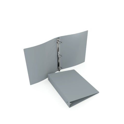 1-1/2" Gray 23 Gauge 5.5" x 8.5" Poly Round Ring Binders - 100pk (MYPBGRY23112H) - $570.15 Image 1