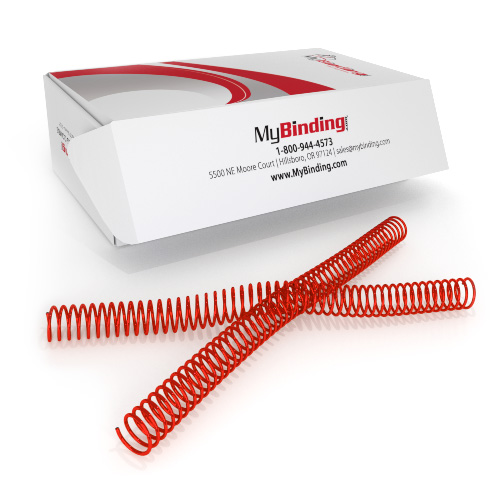 23mm Red 4:1 Pitch Spiral Binding Coil - 100pk (P110-23-12), MyBinding brand Image 1