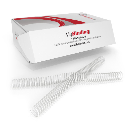 23mm White 4:1 Pitch Spiral Binding Coil - 100pk (P101-23-12) Image 1