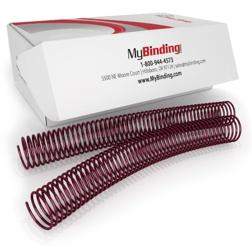 28mm Burgundy 4:1 Pitch Spiral Binding Coil - 100pk (P113-28-12), MyBinding brand Image 1