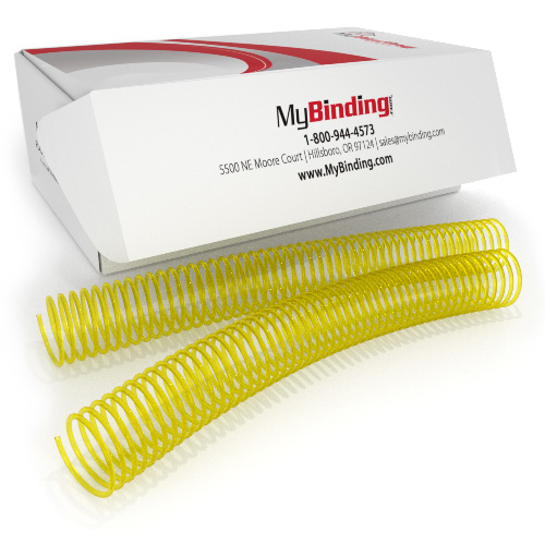 28mm Neon Yellow 4:1 Pitch Spiral Binding Coil - 100pk (P4NY2812), MyBinding brand Image 1