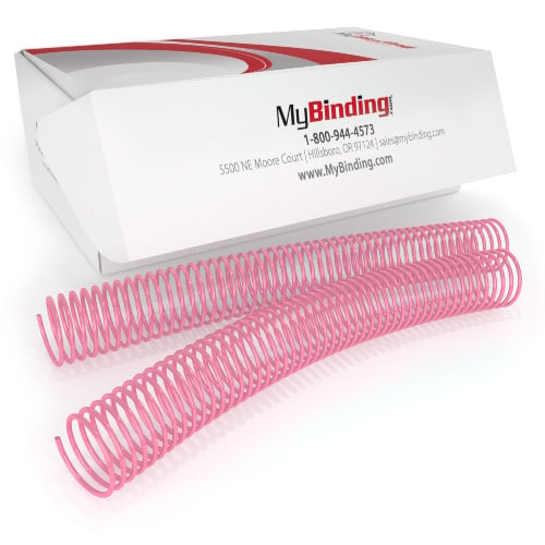 28mm Pink 4:1 Pitch Spiral Binding Coil - 100pk (P4P2812), MyBinding brand Image 1