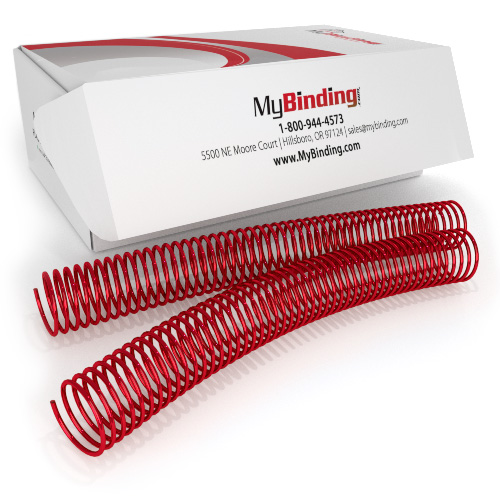 28mm Red 4:1 Pitch Spiral Binding Coil - 100pk (P110-28-12) - $76.59 Image 1