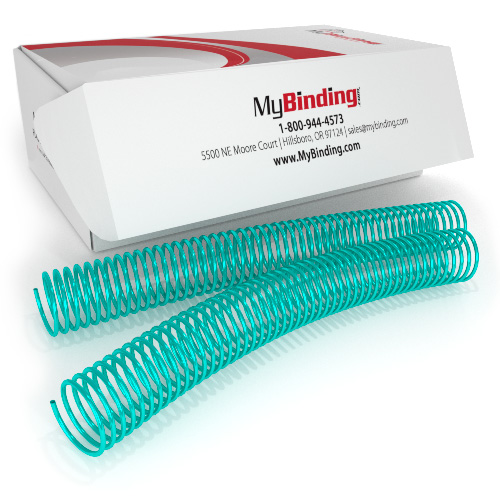 28mm Turquoise 4:1 Pitch Spiral Binding Coil - 100pk (P4TU2812), MyBinding brand Image 1