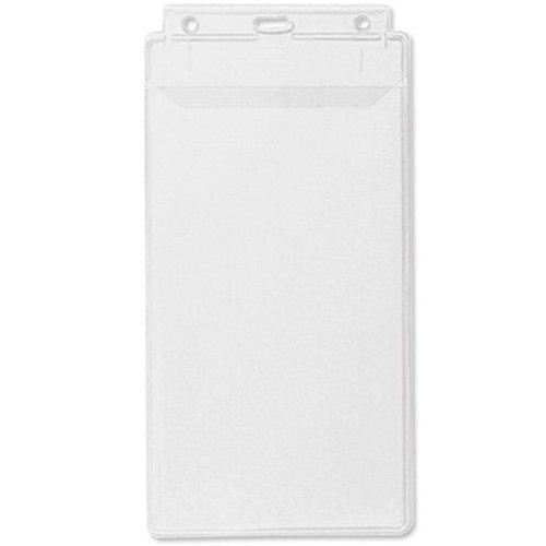 Clear 3-15/16" x 7-3/4" Vertical Ticket Holder with Tuck-In Flap - 100pk (1840-1600)