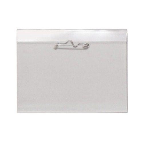 Clear 3" x 4" Rigid Vinyl Name Tag Holders with Crimp Pins - 100pk (1825-2400) Image 1