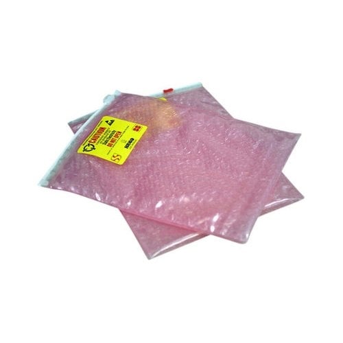 SealerSales 8.25" x 7.5" 3-Layer Pink Anti-Static Cushion Pouches with Slider Zipper - 250pk (SZB8830807250)
