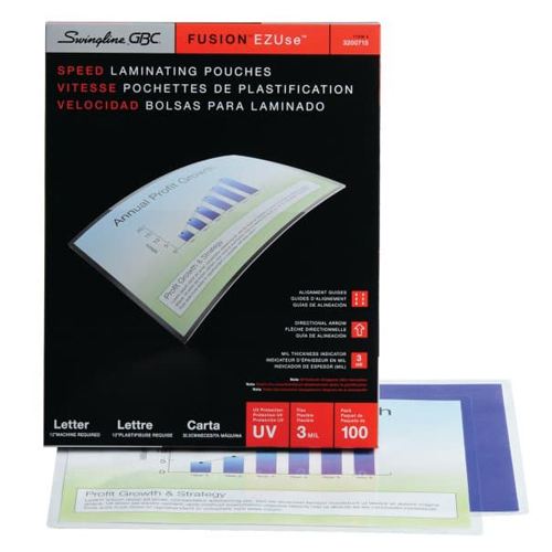GBC Clear Swingline EZUse 3mil Letter Size Speed Thermal Pouches 100pk - C (3200715) Image 1