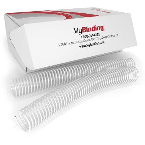 32mm White 4:1 Pitch Spiral Binding Coil - 100pk (P101-32-12), Binding Supplies Image 1
