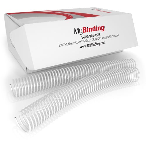 33mm White 4:1 Pitch Spiral Binding Coil - 100pc (P101-33-12), Binding Supplies Image 1