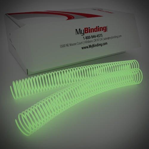 35mm Glow in the Dark 4:1 Pitch Spiral Binding Coil - 100pk (P4GID3512) - $135.79 Image 1