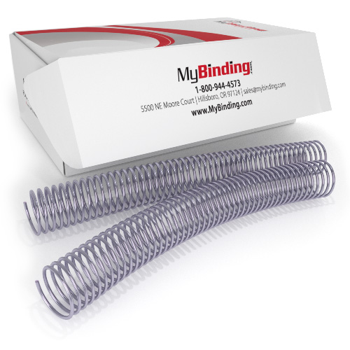 35mm Silver 4:1 Pitch Spiral Binding Coil - 100pk (P108-35-12), Binding Supplies Image 1