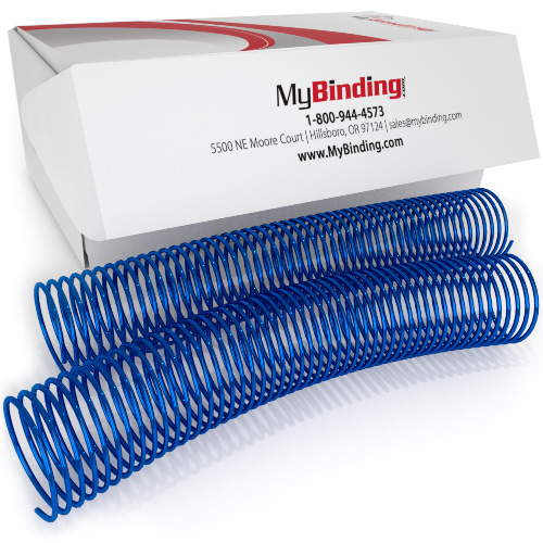 38mm Blue 4:1 Pitch Spiral Binding Coil - 100pk (P124-38-12) - $127.49 Image 1