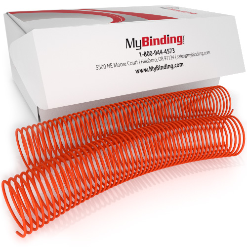 38mm College Orange 4:1 Pitch Spiral Binding Coil - 100pk (P4CO3812) Image 1