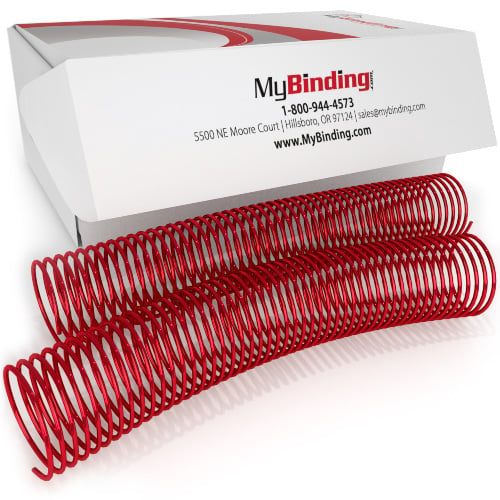 38mm Red 4:1 Pitch Spiral Binding Coil - 100pk (P110-38-12), MyBinding brand Image 1