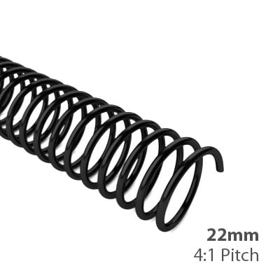 22mm 4:1 Pitch Plastic Spiral Binding Coil - 100pk (MYSBC4-22MM) - $40.49 Image 1