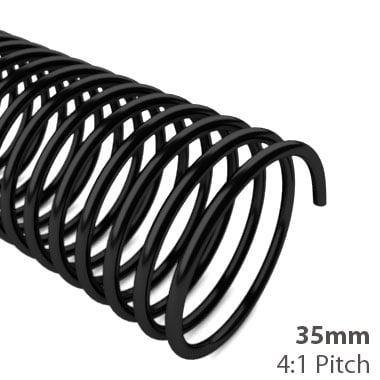 35mm 4:1 Pitch Plastic Spiral Binding Coil - 100pk (MYSBC4-35MM) Image 1
